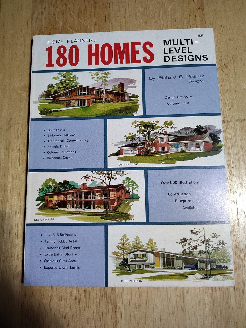 Richard Pollman Home Planners 180 homes Multi-Level designs 1976 READ DESCRIPTI